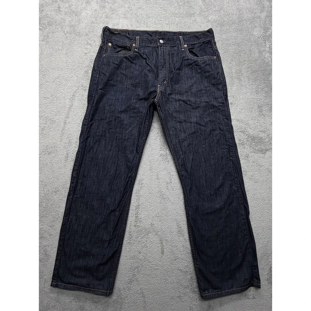 Levis 569 Jeans Mens Measured‎ 37x30 Dark Wash Blue Loose Straight Leg Relaxed